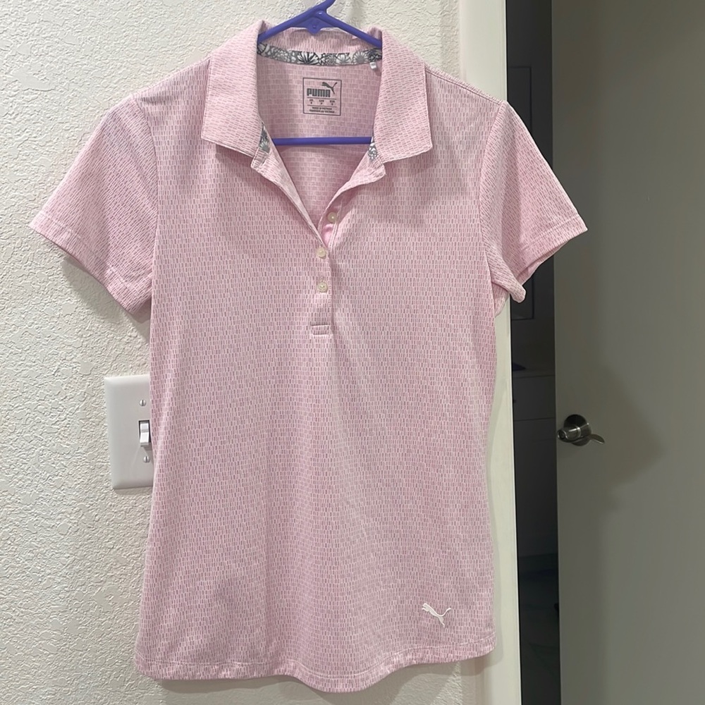 Pink Puma collared polo